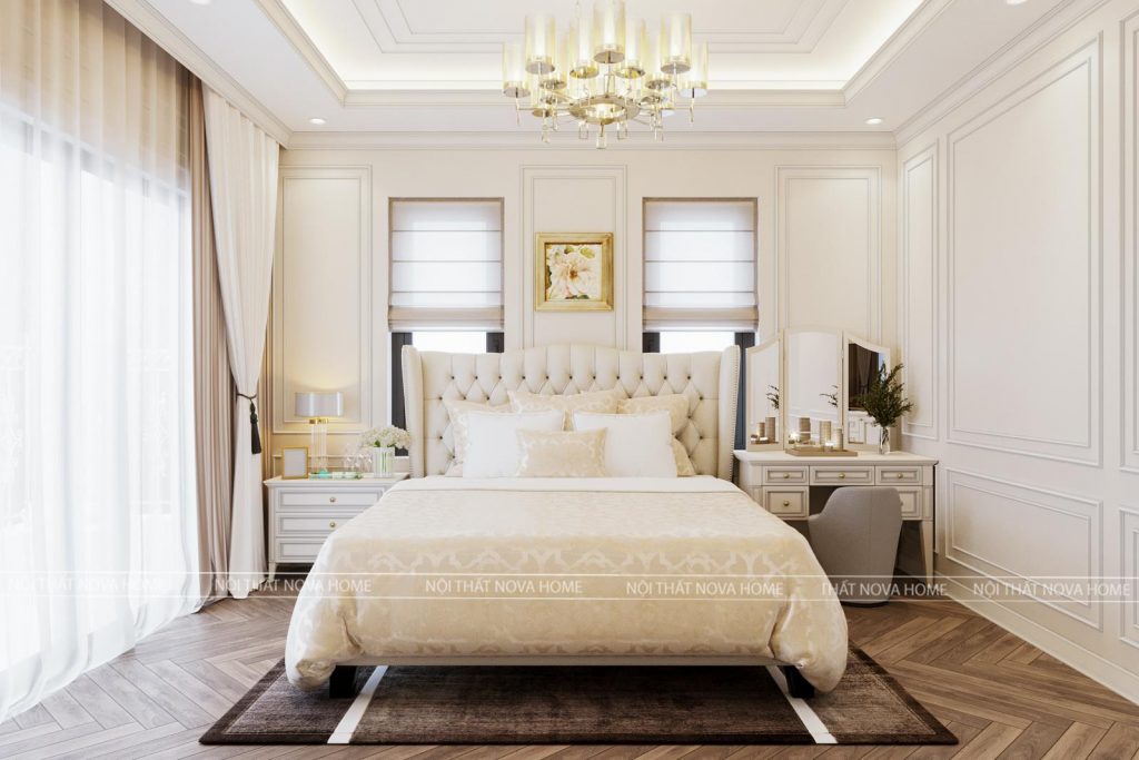 Thiết kế nội thất biệt thự liền kề Lideco được chú trọng nhiều vào nội thất phòng ngủ