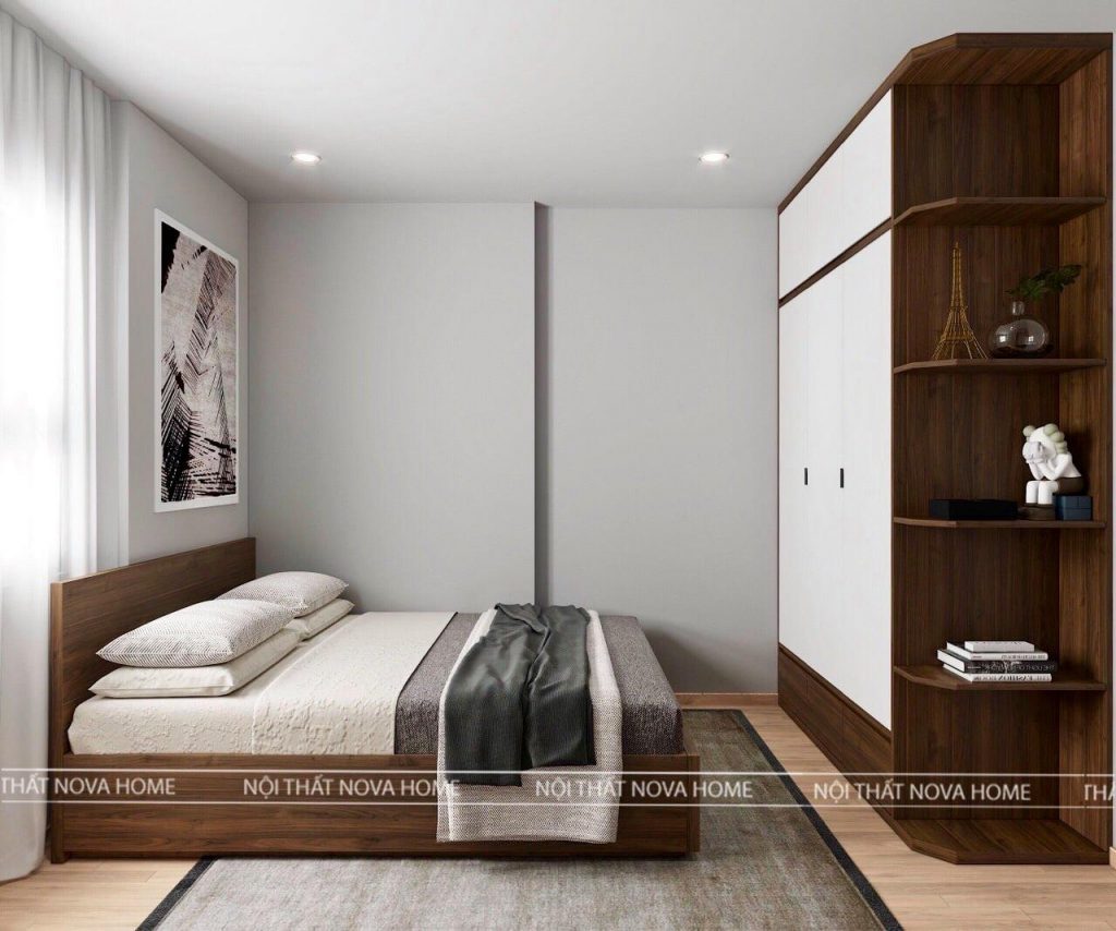 Phòng ngủ tiếp theo cũng được thiết kế rất đơn giản, tập trung vào công năng sử dụng.