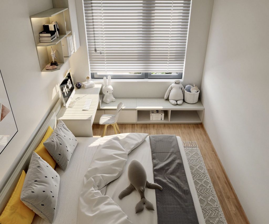 Phòng ngủ tiện nghi và thông minh trong thiết kế nội thất căn hộ The Zei Mỹ Đình
