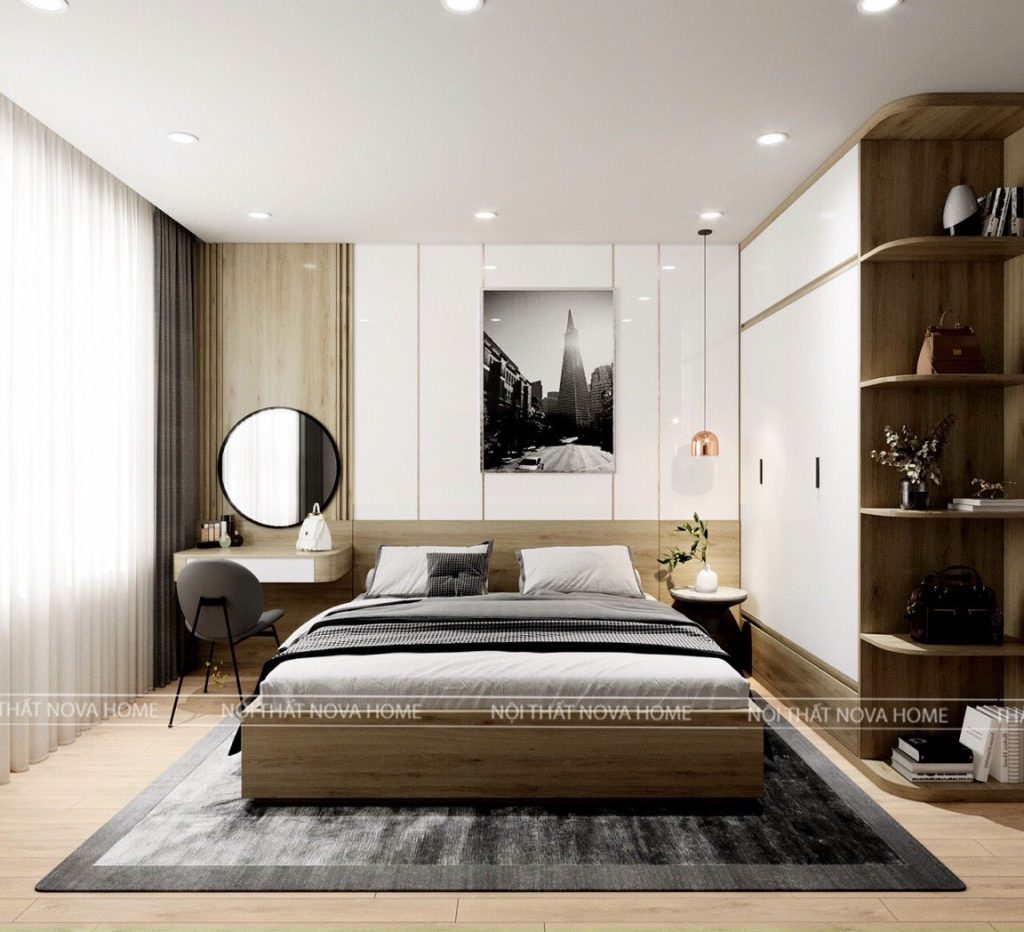 Thiết kế nội thất phòng ngủ master chung cư Terra An Hưng