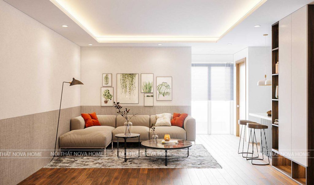 Thiết kế nội thất phòng khách chung cư UDIC Riverside